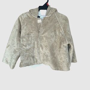 FAUX SUADE JACKET SZ: 3T W/ HOOD VELCRO CLOSURE